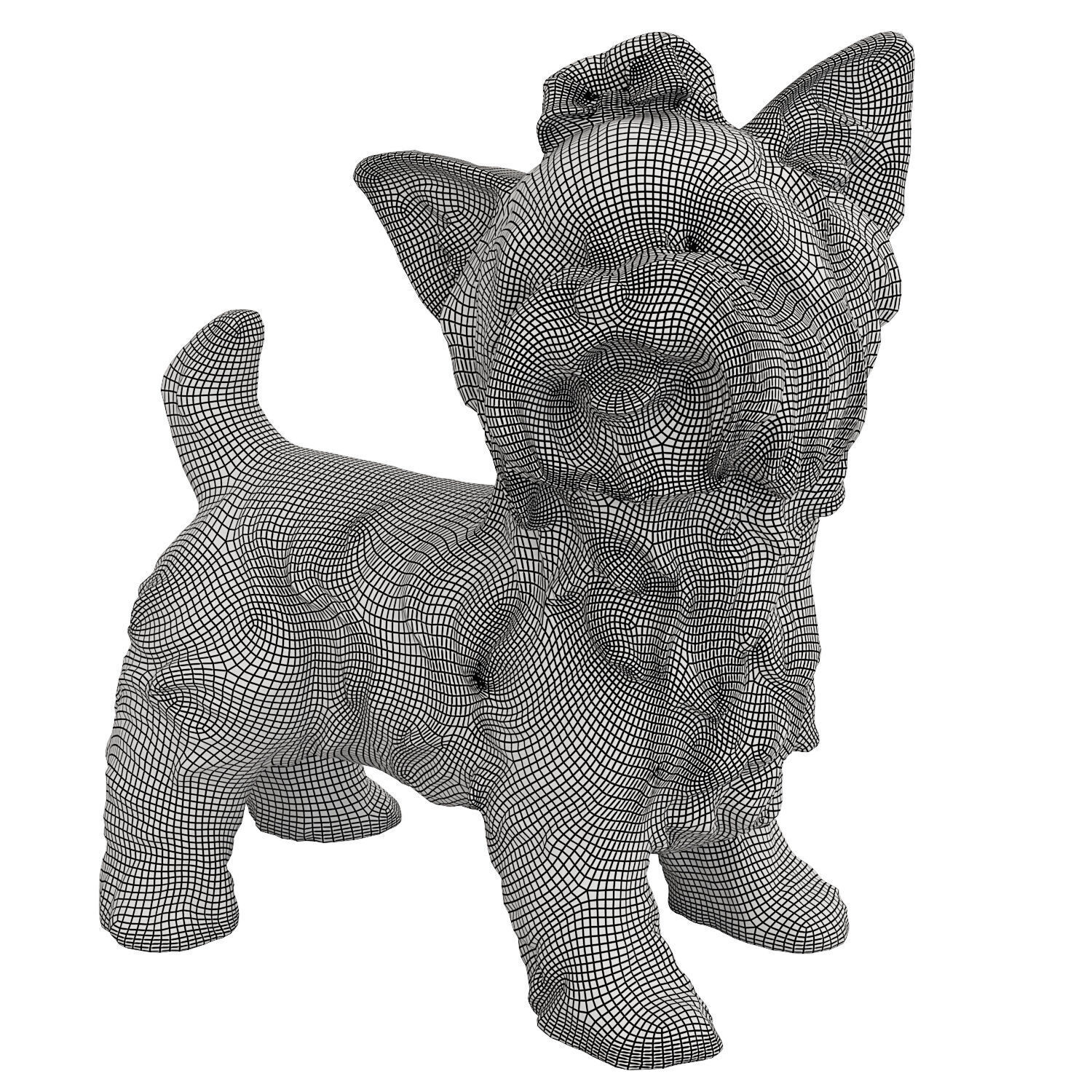 Yorkie dog figurine 3D model_5