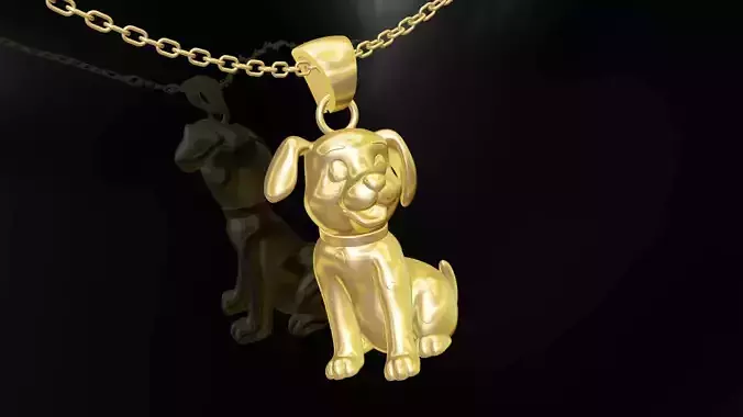 Dalmatian Dog statue-sculpture-pendant-jewelry-gold