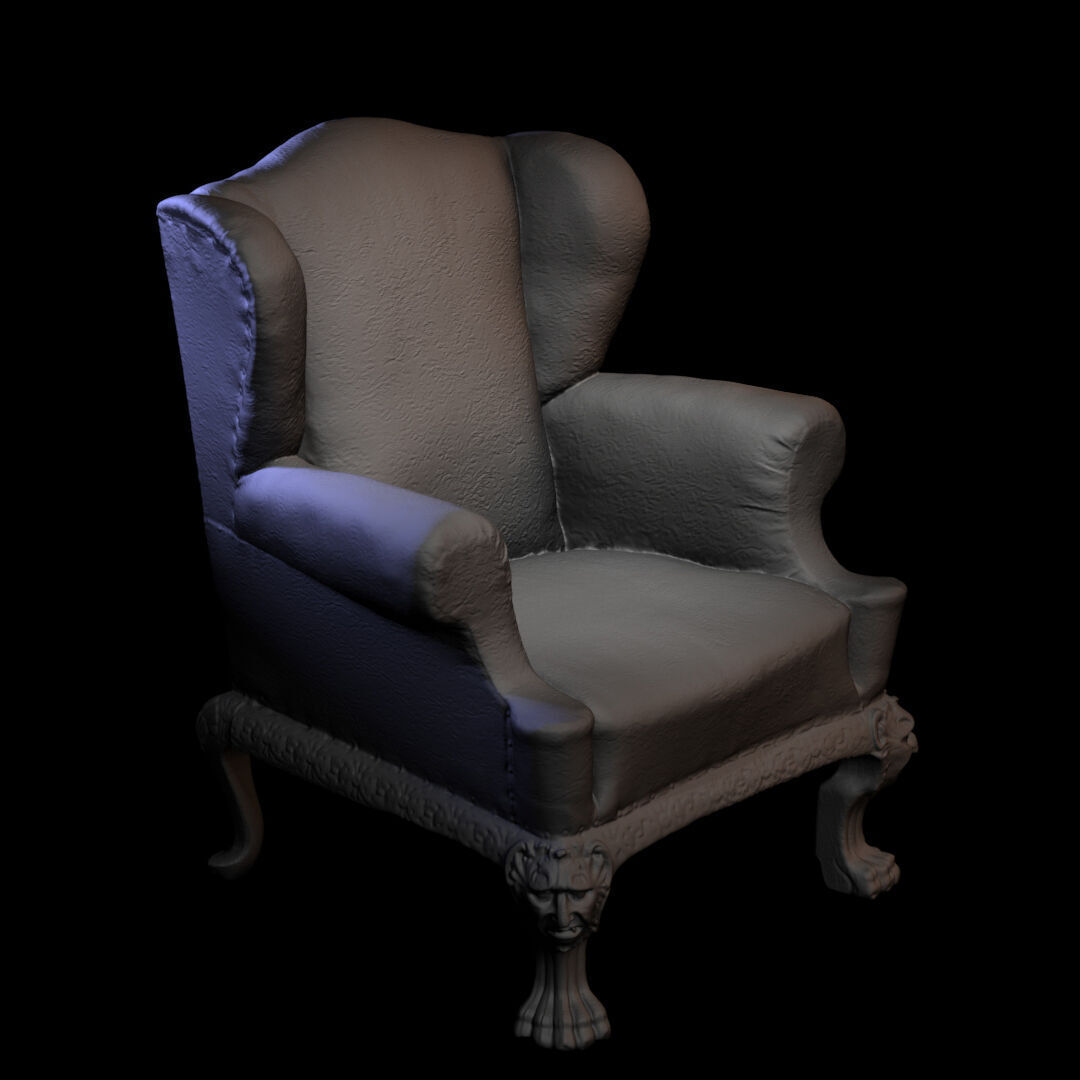 Furniture 046 wooden armchair 3D print model_5
