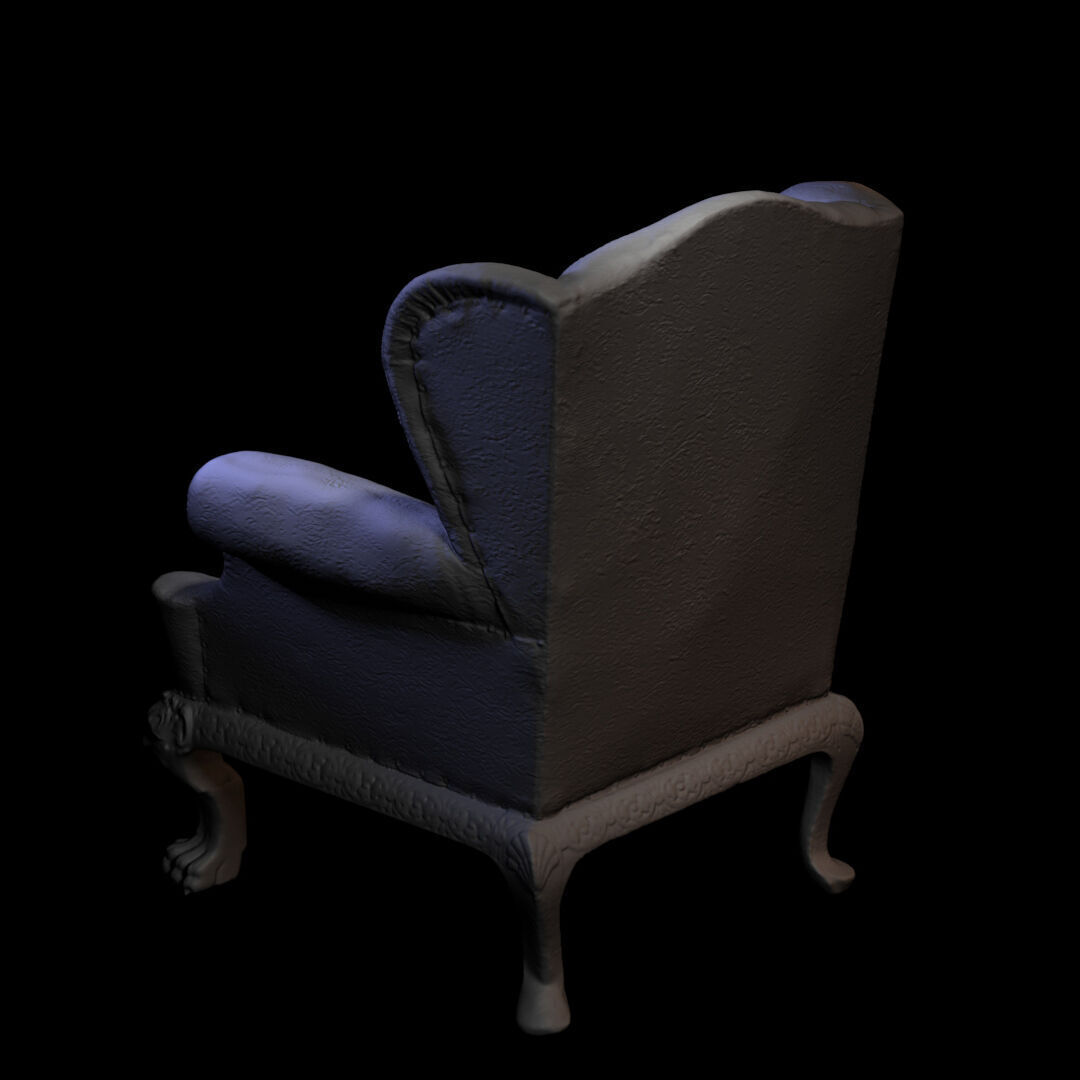 Furniture 046 wooden armchair 3D print model_4