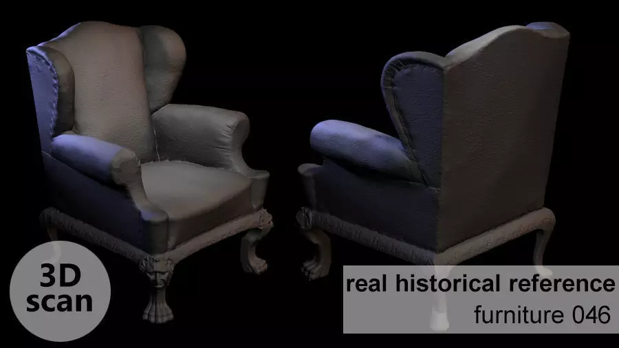 Furniture 046 wooden armchair 3D print model_0