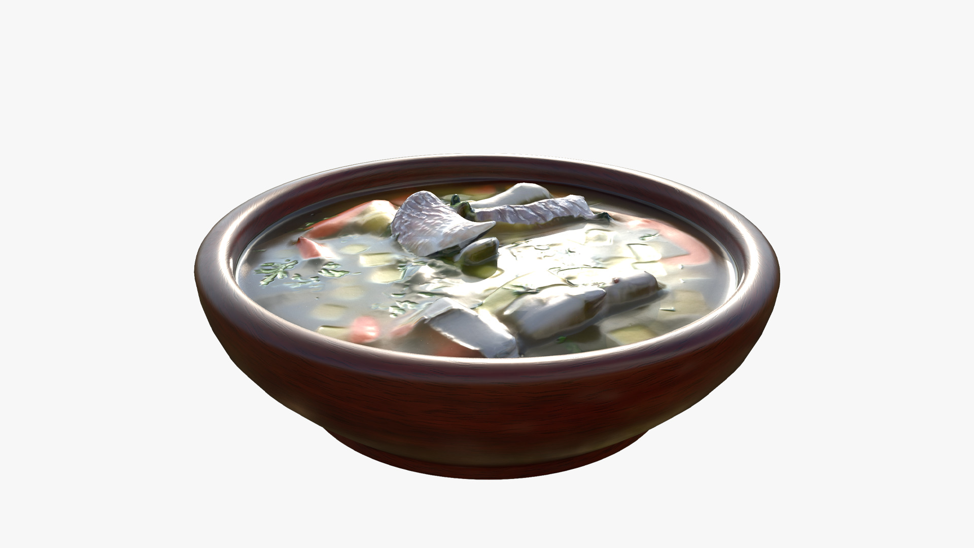 Fish Soup Low-poly 3D model_9