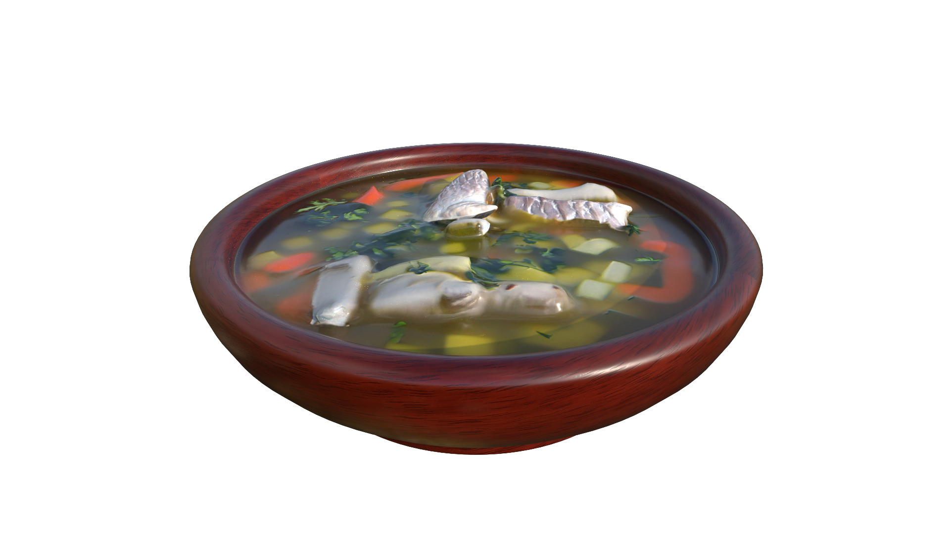 Fish Soup Low-poly 3D model_3