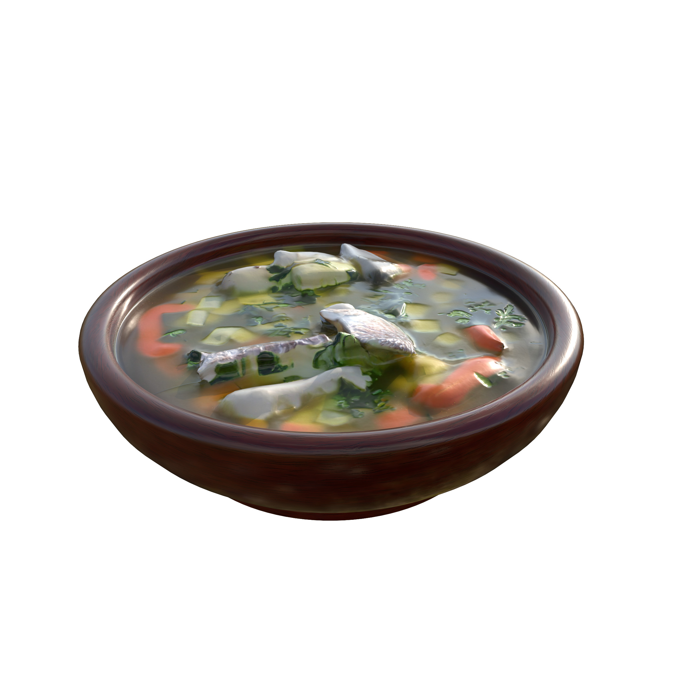 Fish Soup Low-poly 3D model_2