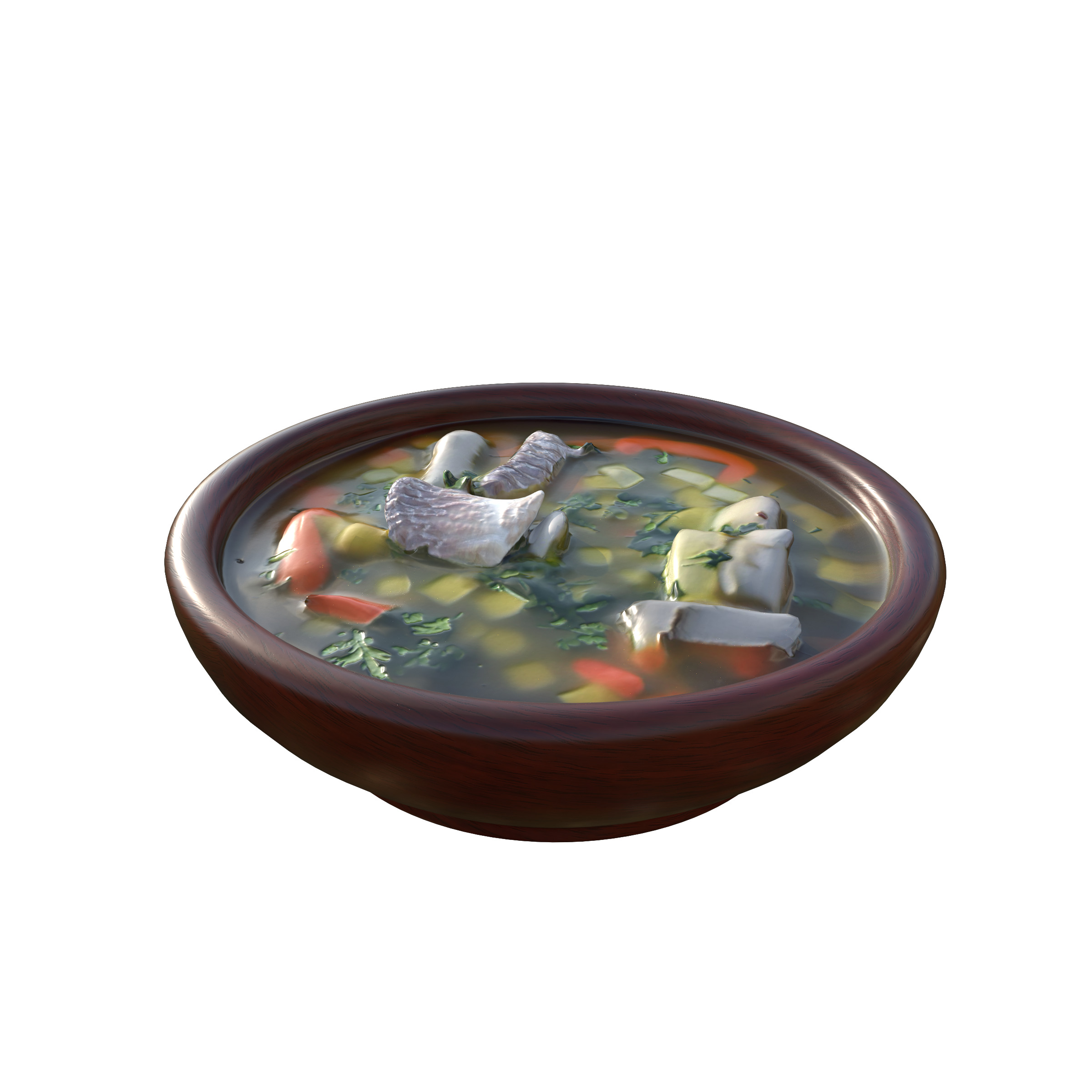 Fish Soup Low-poly 3D model_10