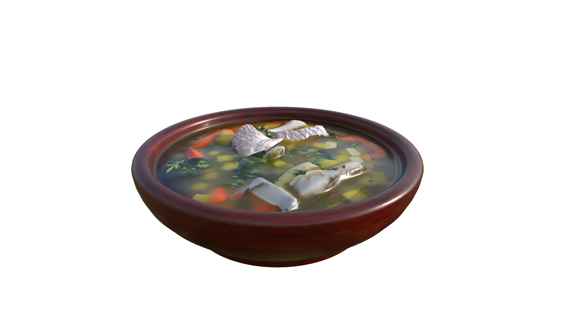 Fish Soup Low-poly 3D model_12