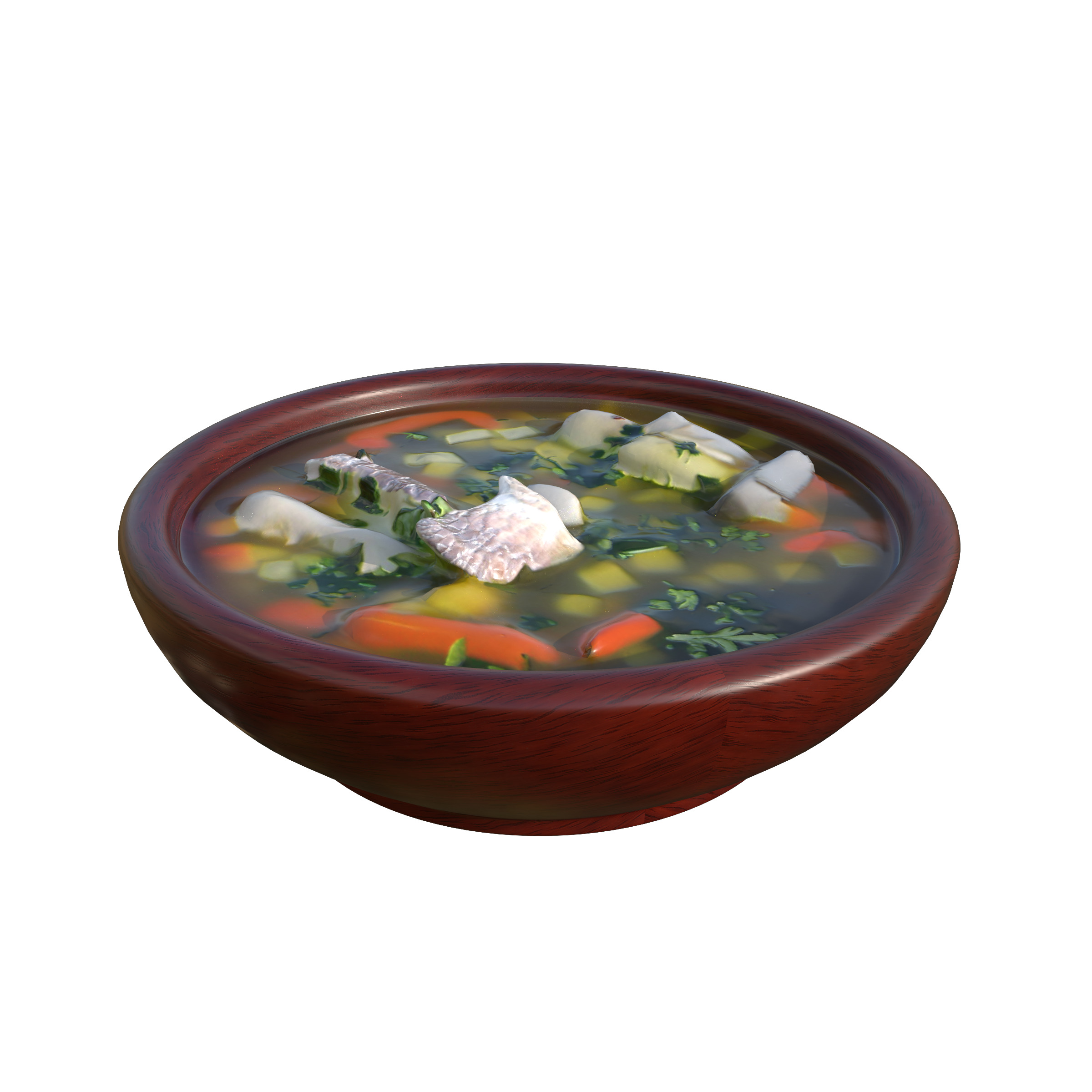 Fish Soup Low-poly 3D model_5
