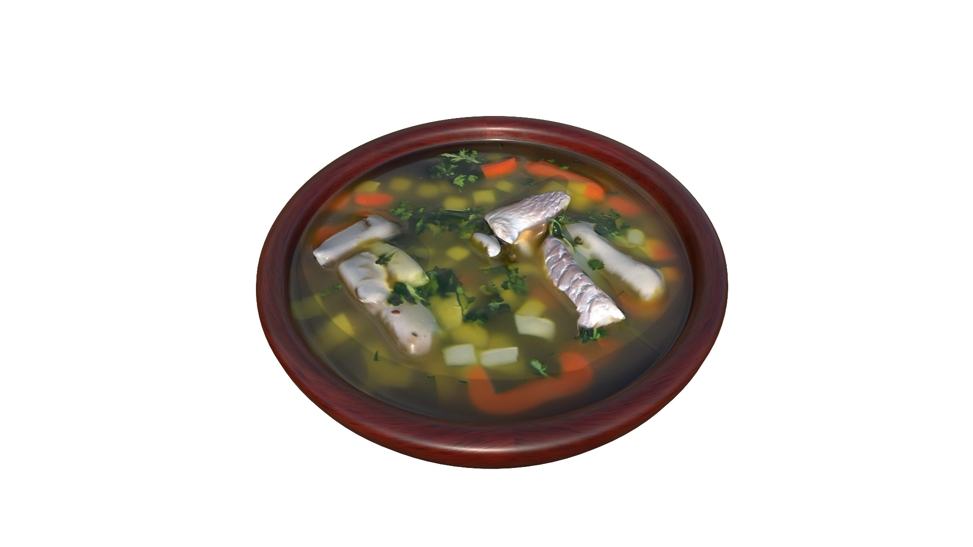 Fish Soup Low-poly 3D model_4