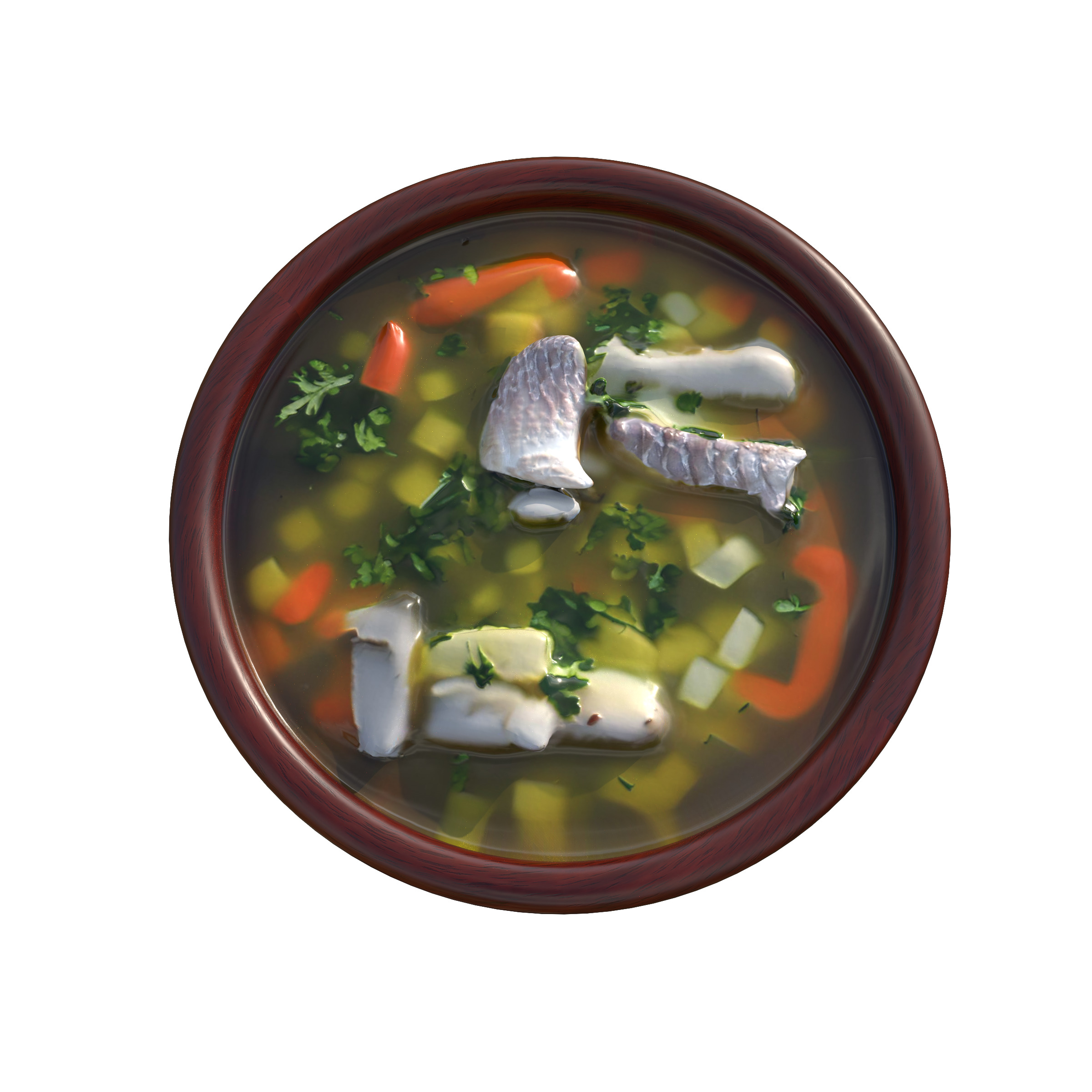 Fish Soup Low-poly 3D model_8