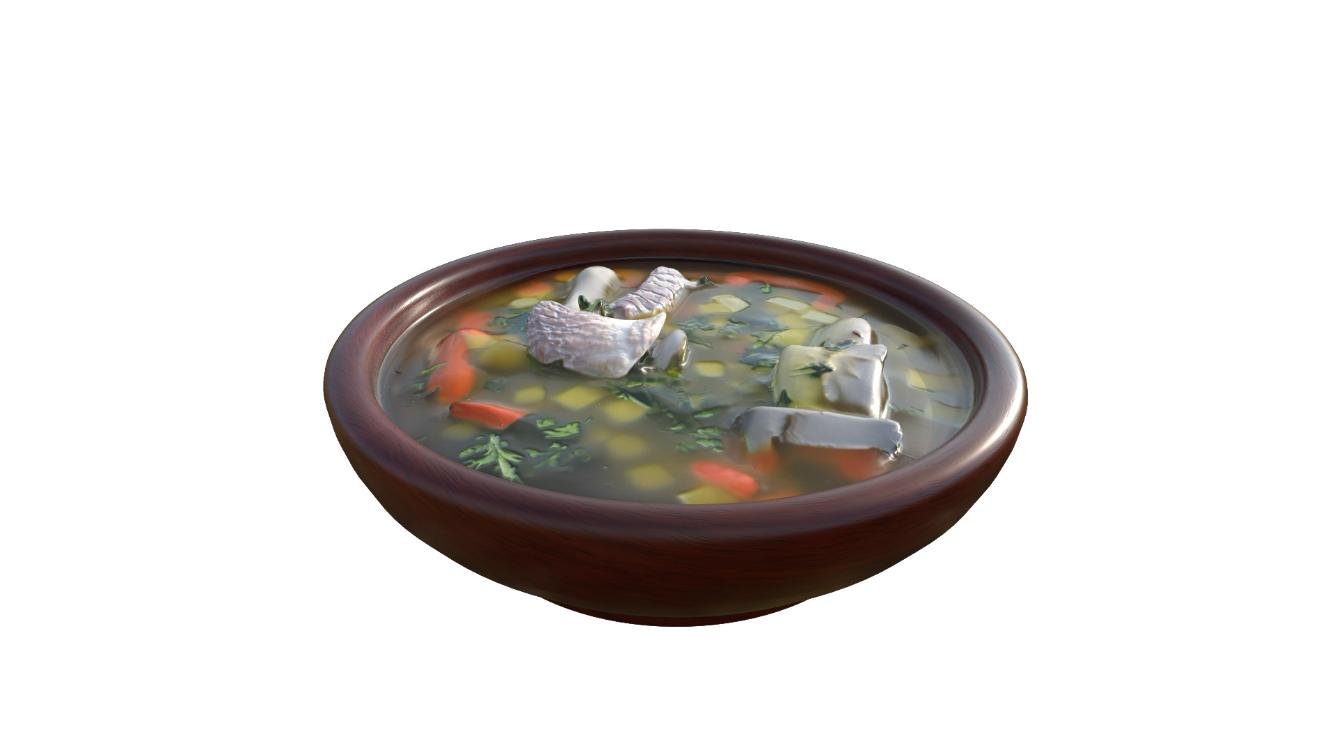 Fish Soup Low-poly 3D model_11