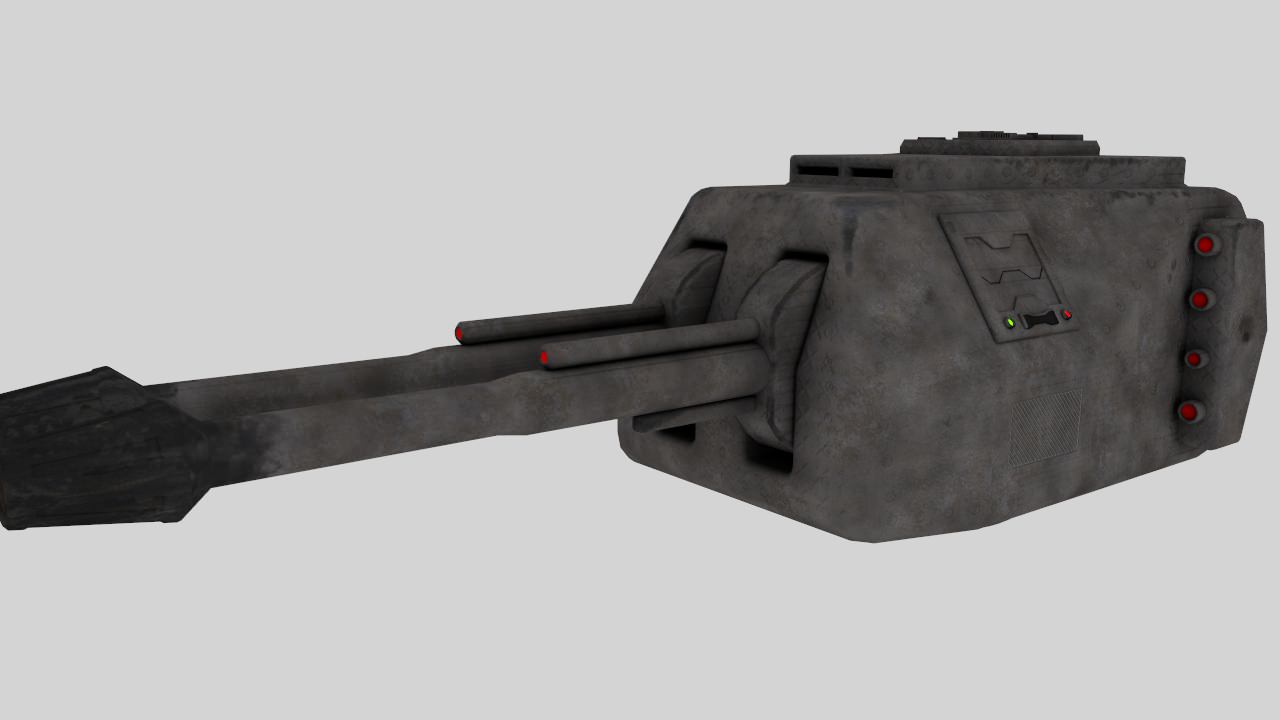Sci-fi gun turret Free 3D model_1