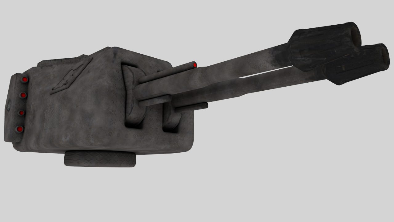 Sci-fi gun turret Free 3D model_2