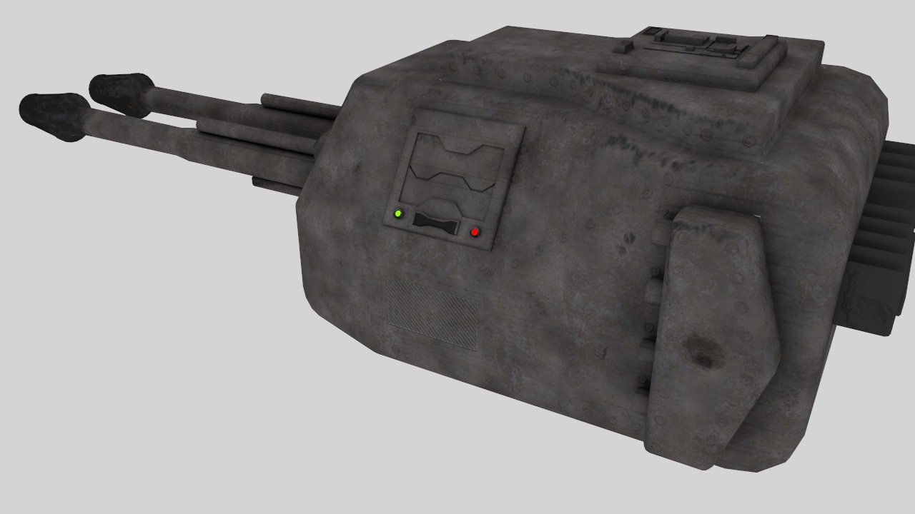 Sci-fi gun turret Free 3D model_4