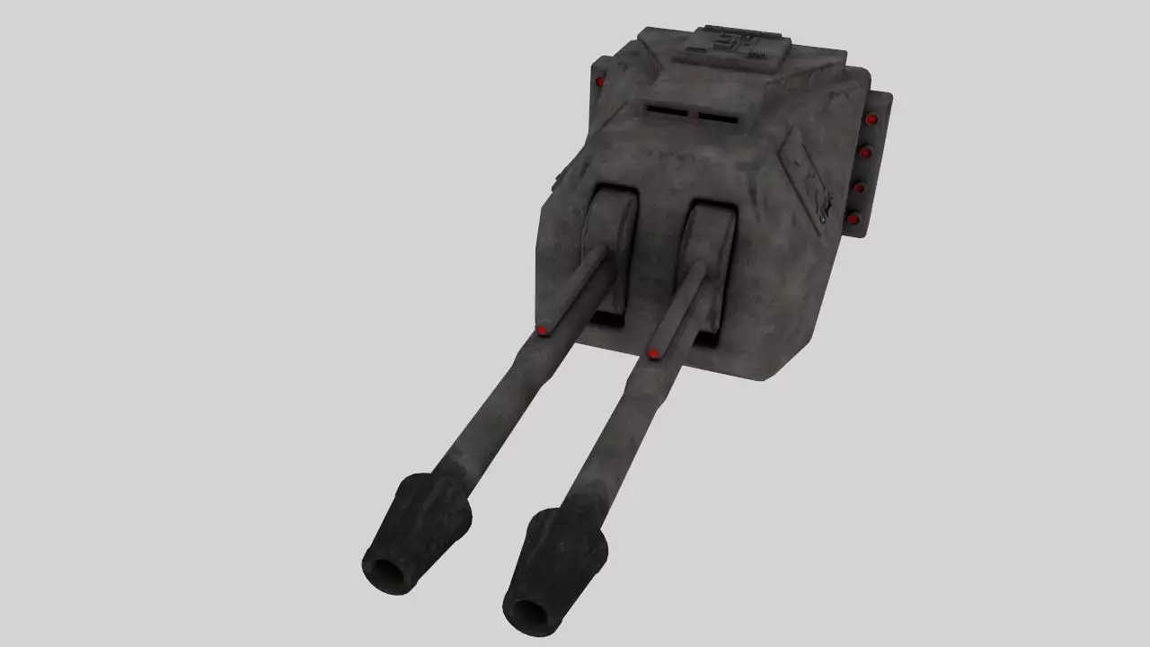Sci-fi gun turret Free 3D model_0