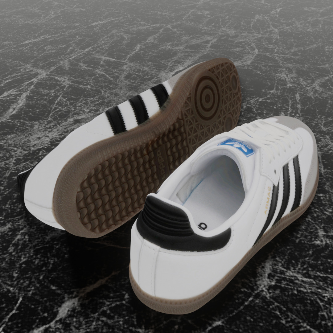 ADIDAS ORIGINALS SAMBA 3D SHOES Low-poly 3D model_5