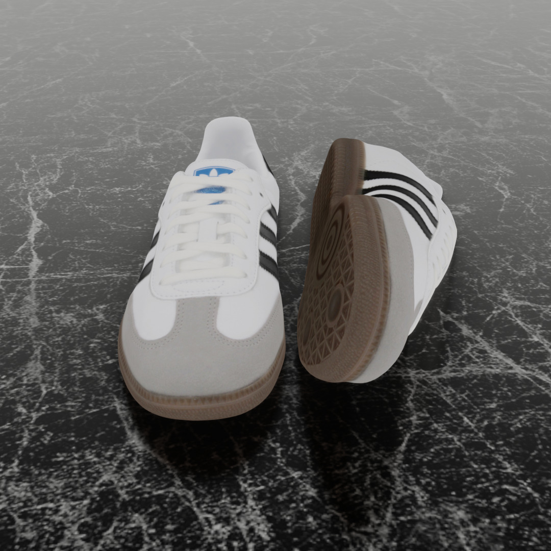 ADIDAS ORIGINALS SAMBA 3D SHOES Low-poly 3D model_3
