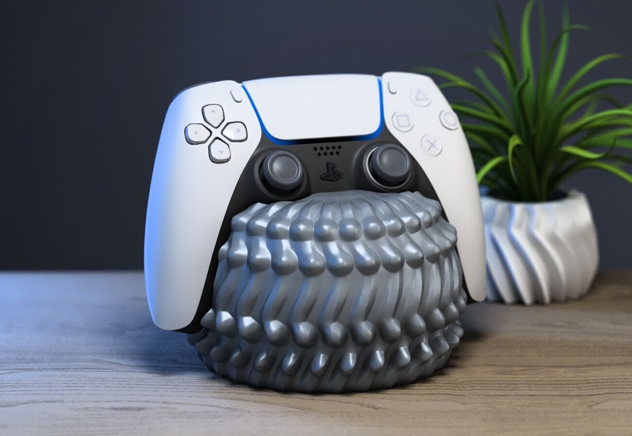 Ps5 controller stand modern abstract ps5controller holder 3D print model_1