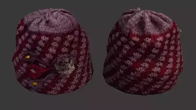 Worn Knitted Beanie 3D Scan