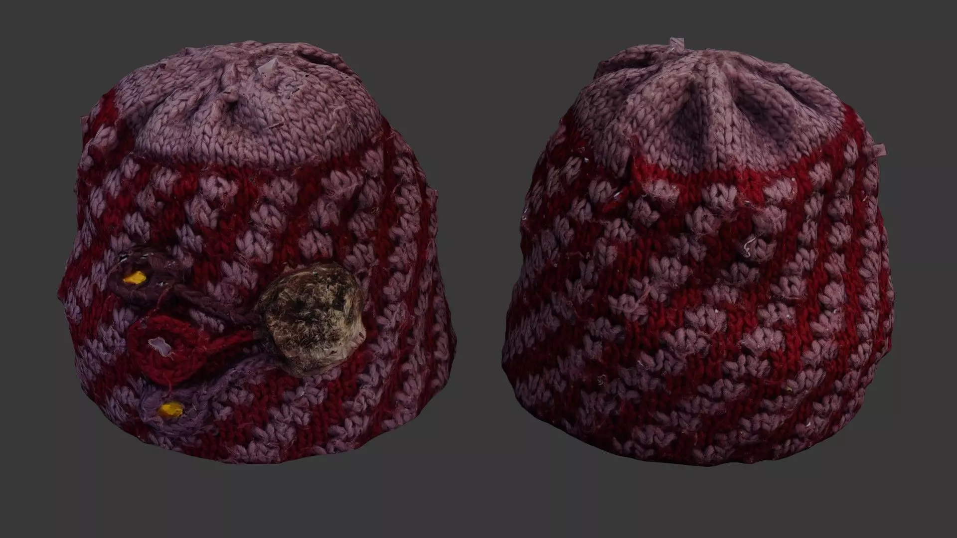 Worn Knitted Beanie 3D Scan Low-poly 3D model
