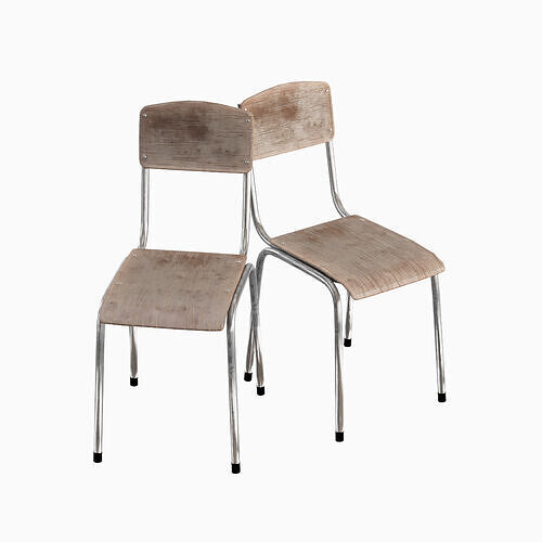 School Chair 01 Low-poly 3D model