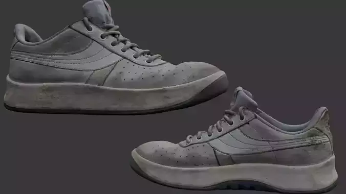 Worn-Out Sneakers 3D Scan Low-poly 3D model