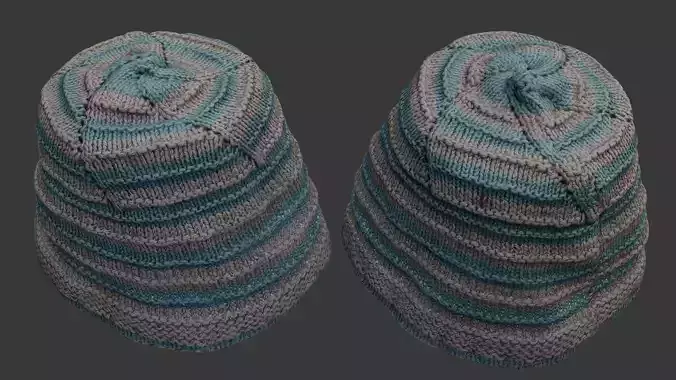 Knitted Beanie Hat 3D Scan