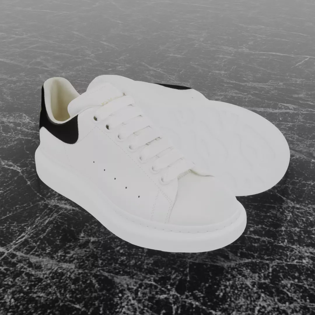 ALEXANDER MCQUEEN 3D SHOES - WHITE Low-poly 3D model_0