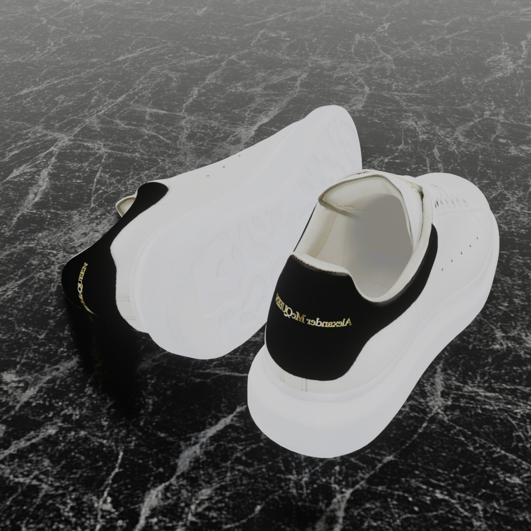 ALEXANDER MCQUEEN 3D SHOES - WHITE Low-poly 3D model_5