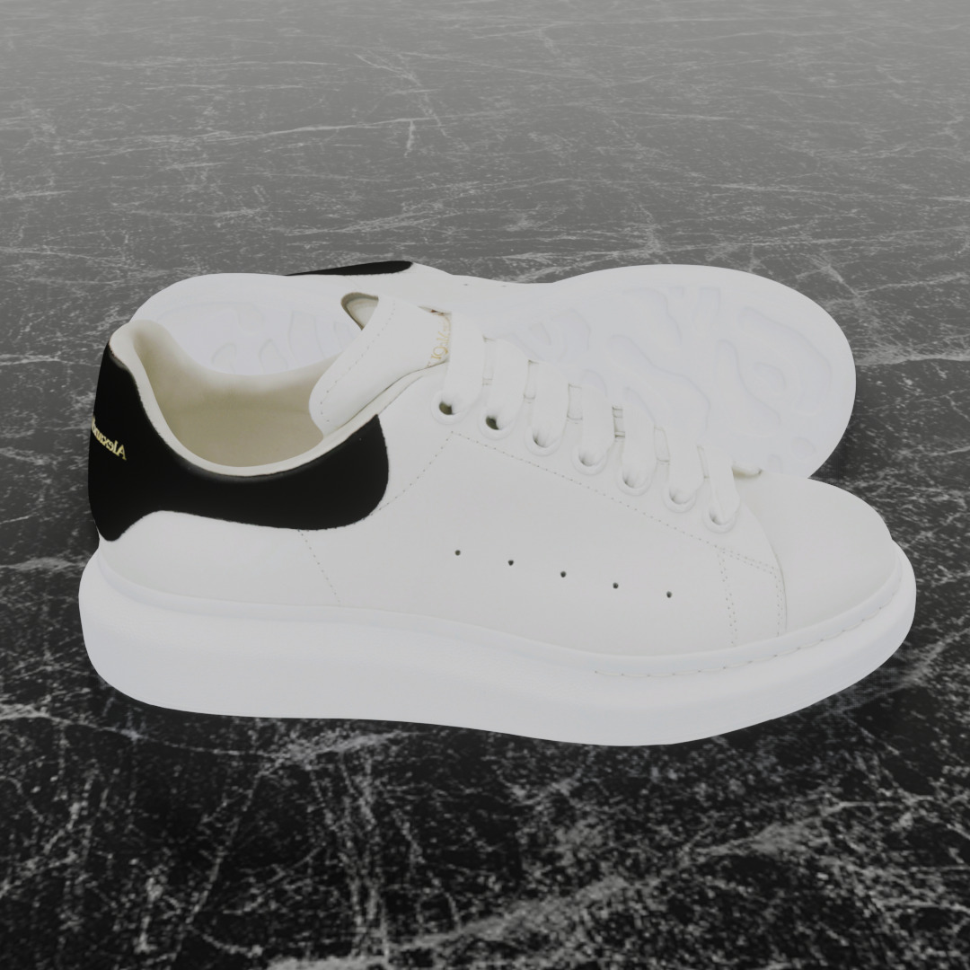 ALEXANDER MCQUEEN 3D SHOES - WHITE Low-poly 3D model_4