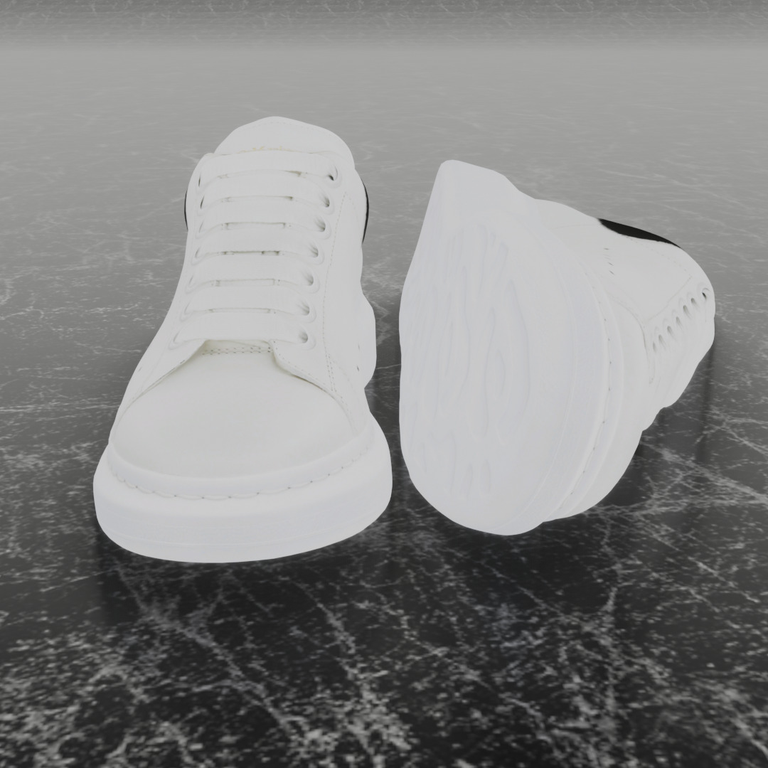 ALEXANDER MCQUEEN 3D SHOES - WHITE Low-poly 3D model_3