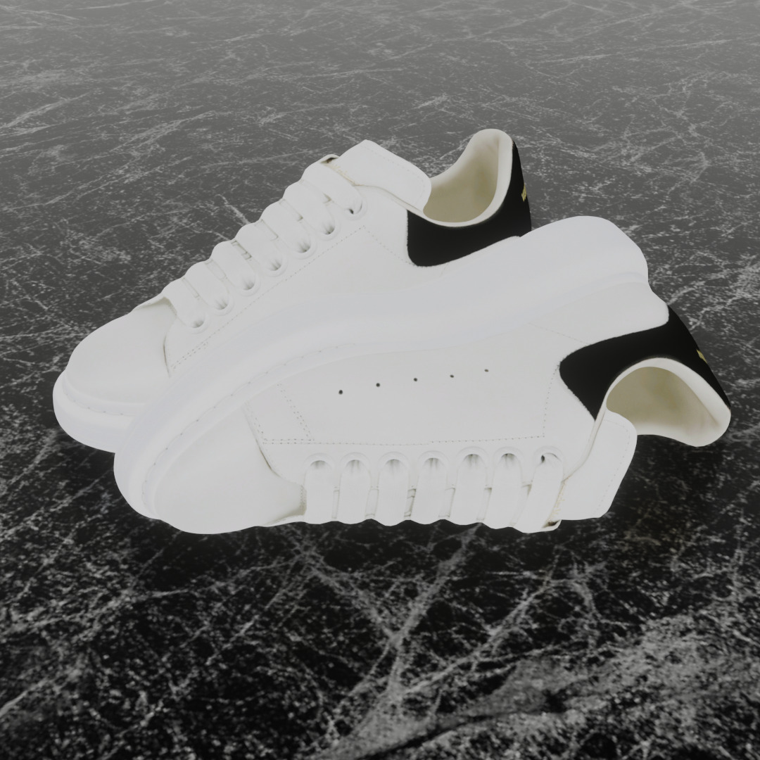 ALEXANDER MCQUEEN 3D SHOES - WHITE Low-poly 3D model_1