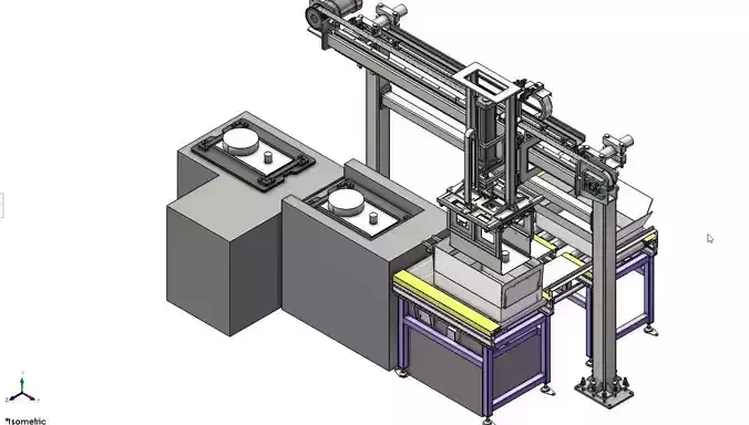 Automated Canning Machine with Robotic Handling System 3D model