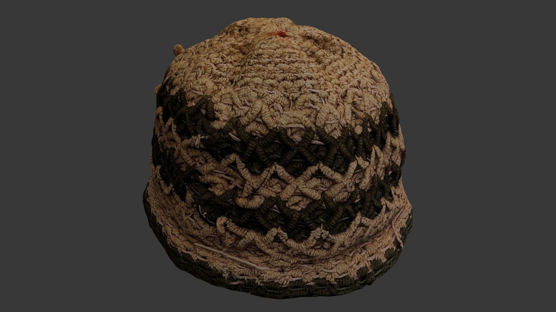Handwoven Knit Cap 3D Scan Low-poly 3D model_5