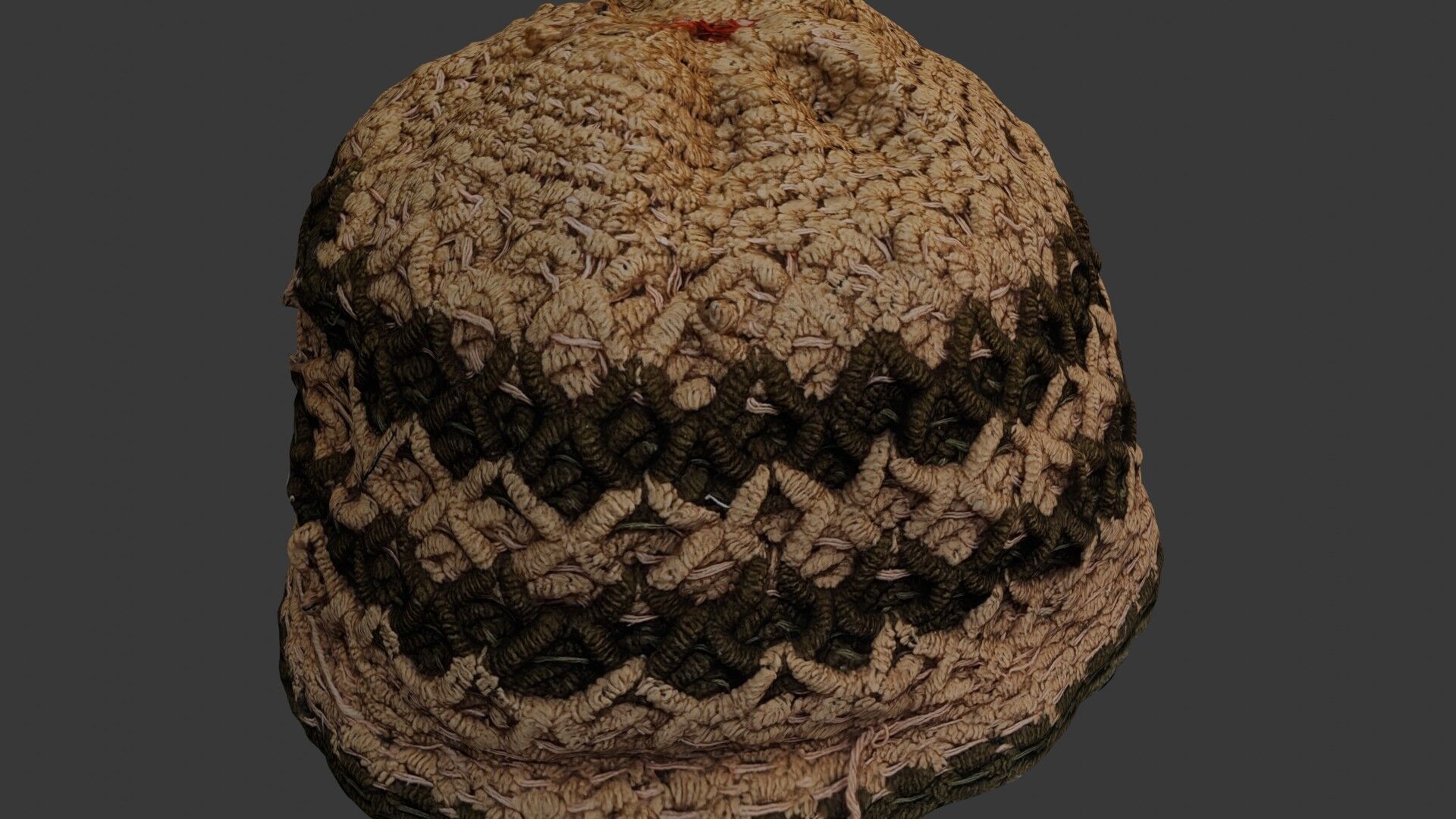 Handwoven Knit Cap 3D Scan Low-poly 3D model_4