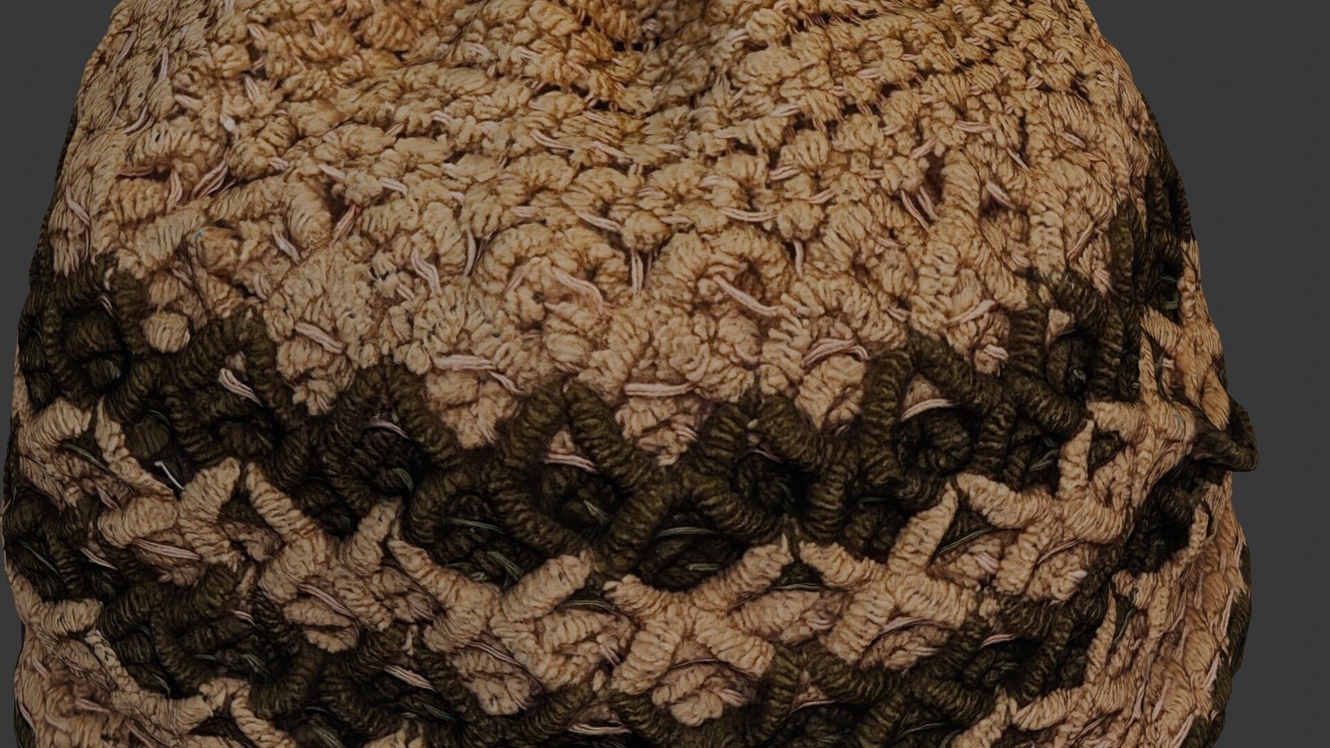 Handwoven Knit Cap 3D Scan Low-poly 3D model_3