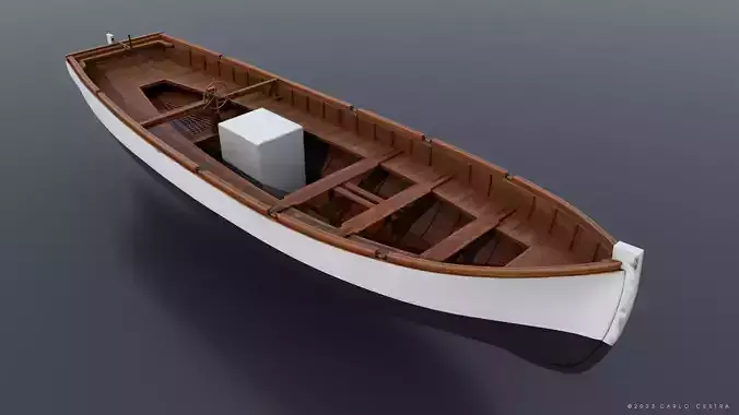 WW2 Italian 8m60cm Motorboat Low-poly 3D model