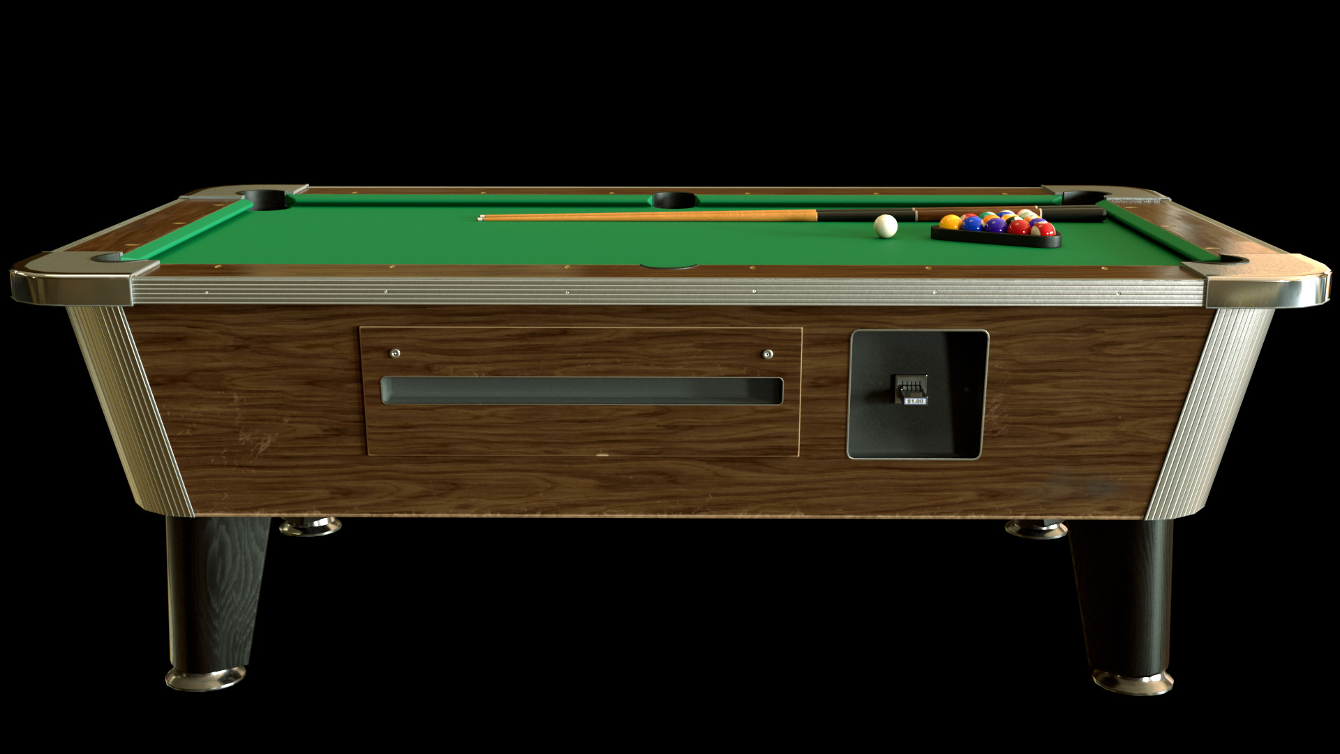 Game Ready Pool Table 3D Model Low-poly 3D model_2