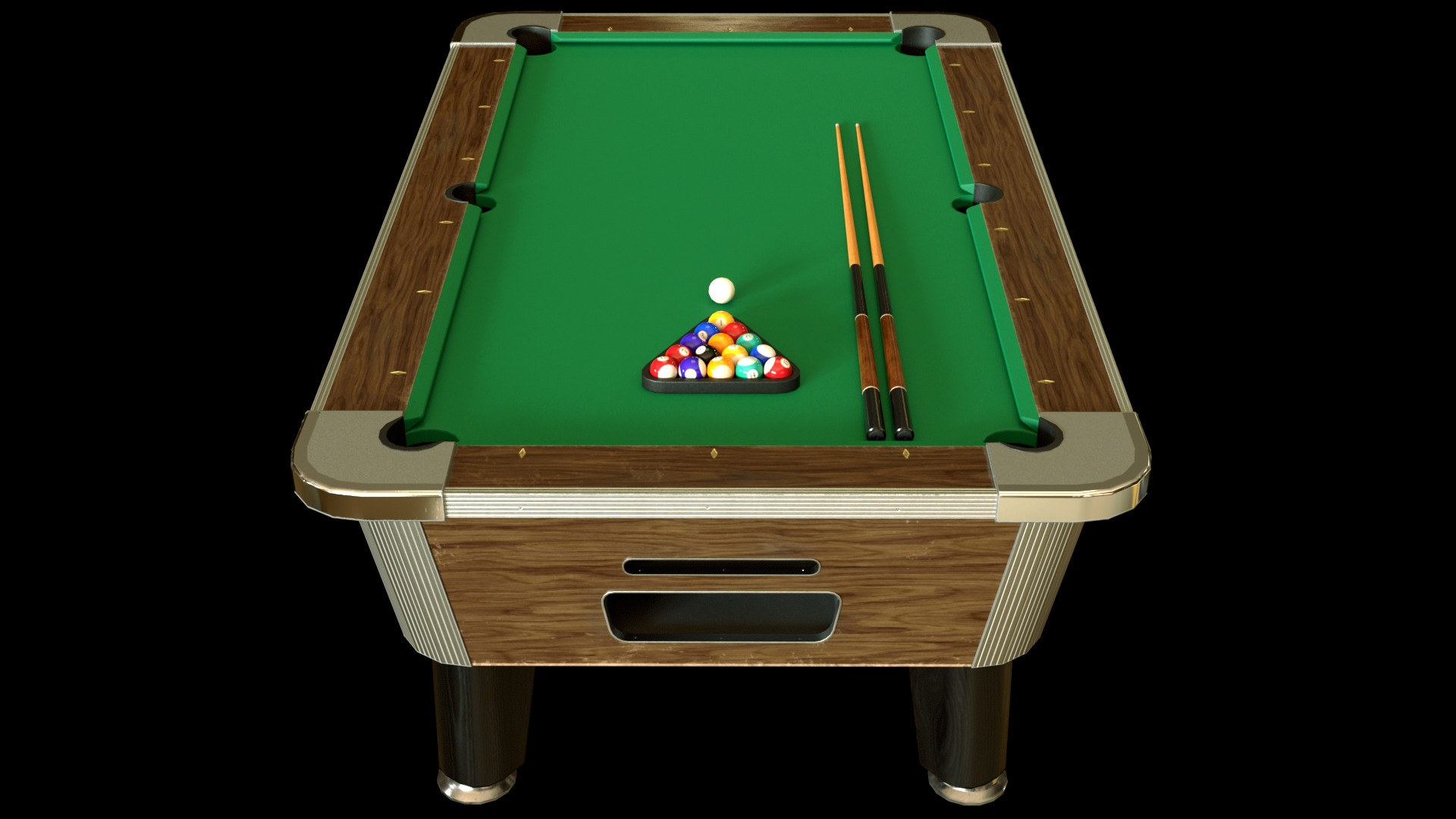 Game Ready Pool Table 3D Model Low-poly 3D model_8