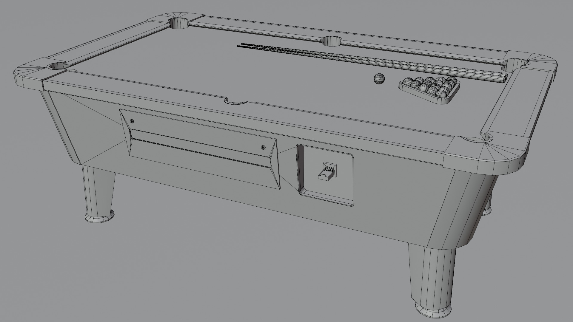 Game Ready Pool Table 3D Model Low-poly 3D model_10