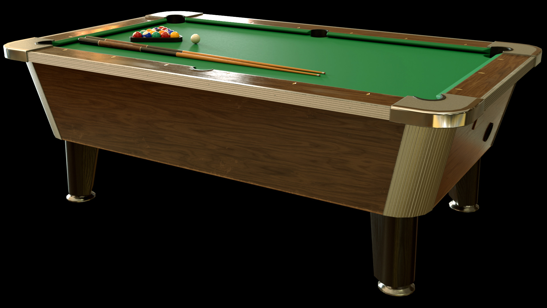 Game Ready Pool Table 3D Model Low-poly 3D model_6