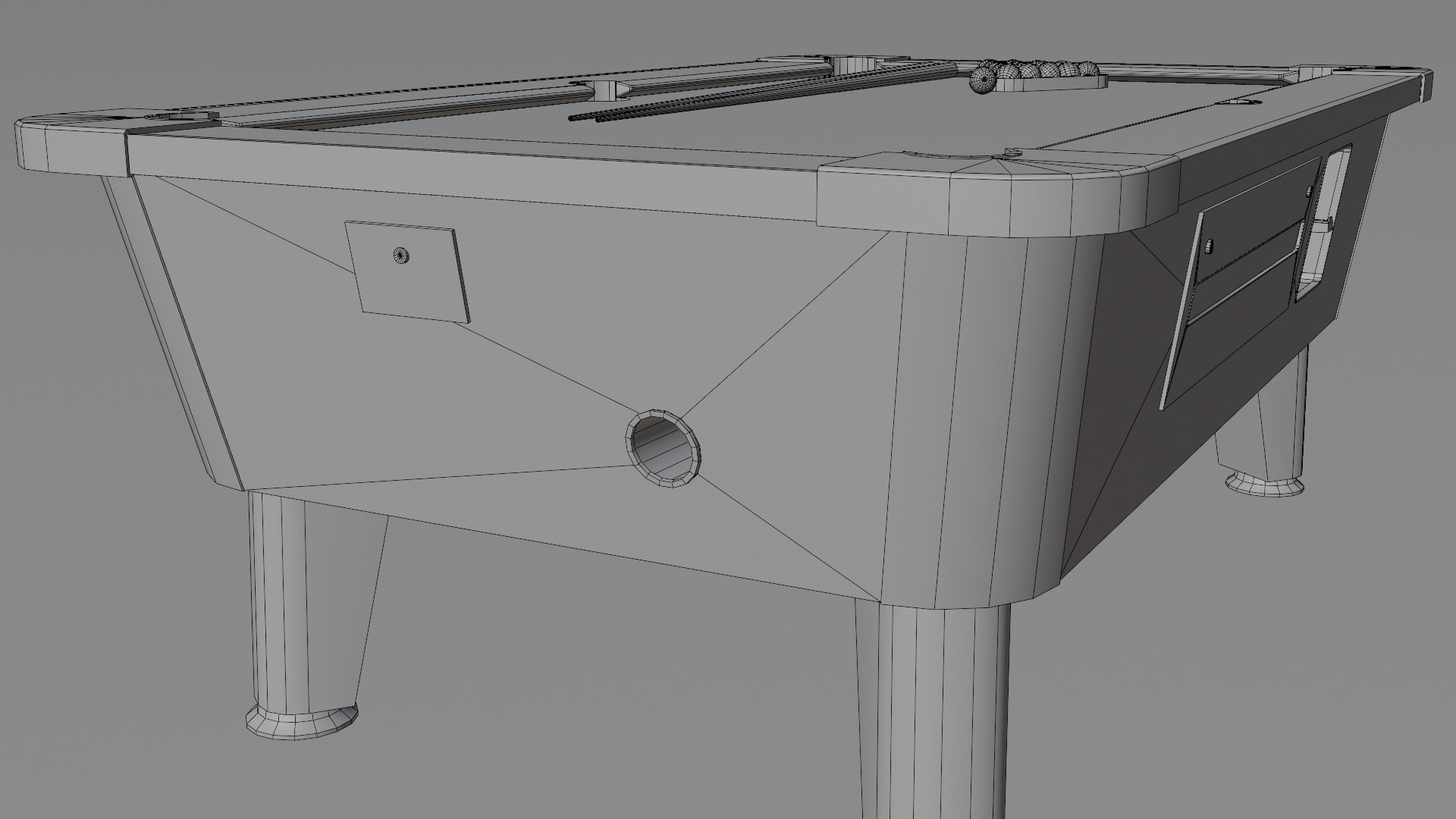 Game Ready Pool Table 3D Model Low-poly 3D model_11