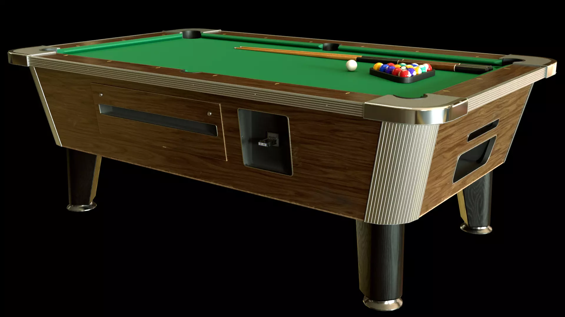 Game Ready Pool Table 3D Model Low-poly 3D model_0