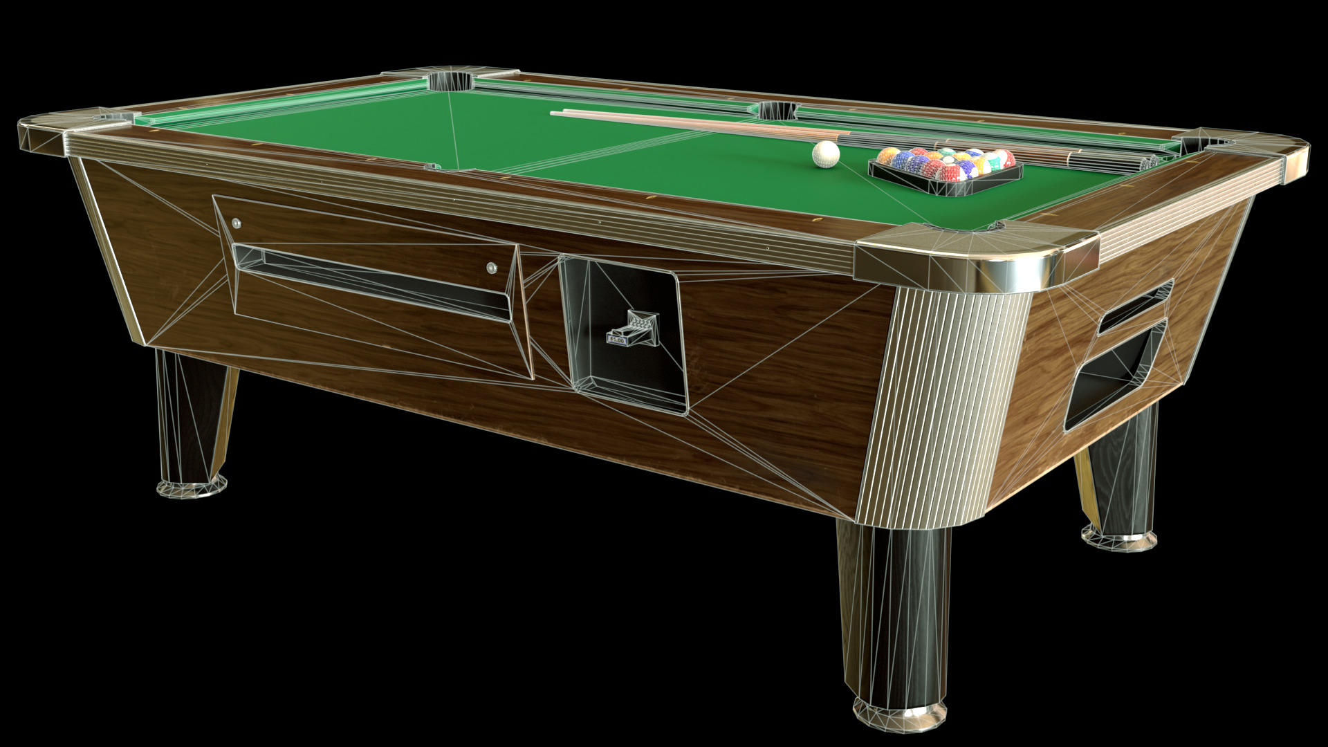 Game Ready Pool Table 3D Model Low-poly 3D model_1
