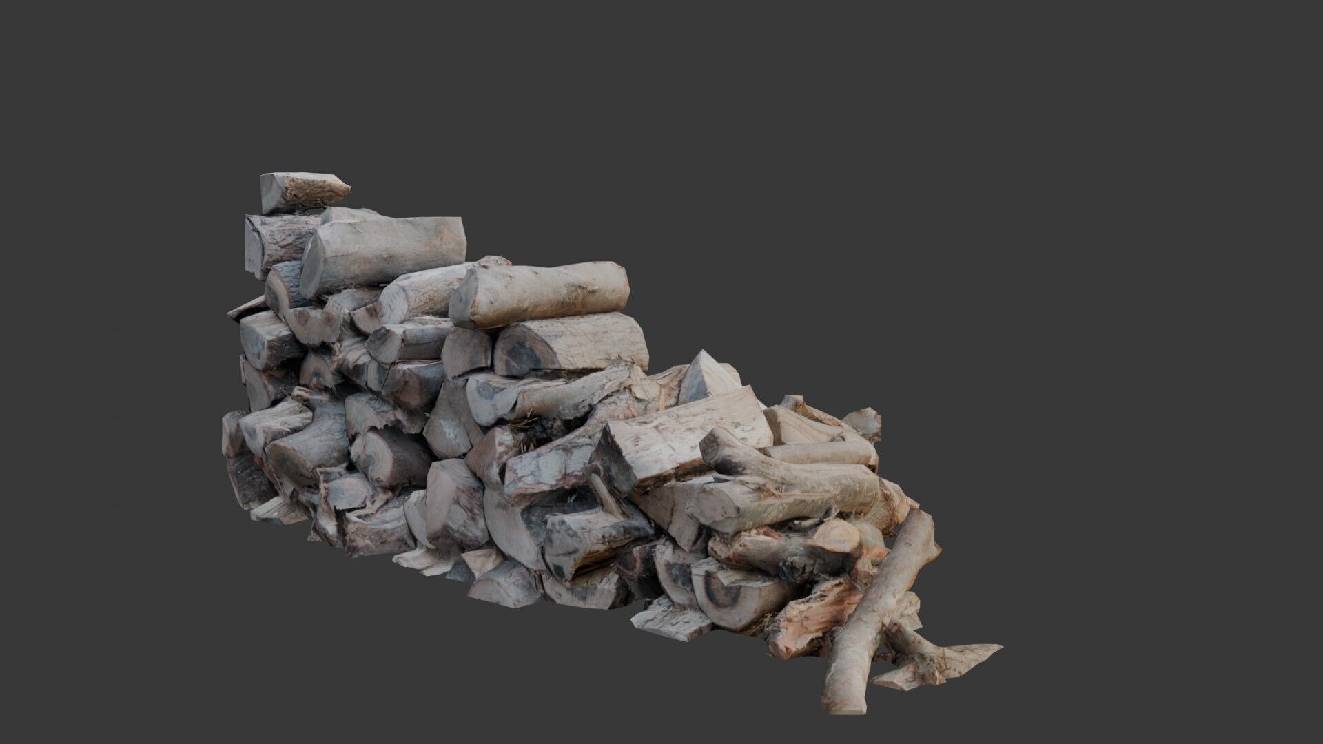 Chopped Firewood Stack 3D Scan Low-poly 3D model_5