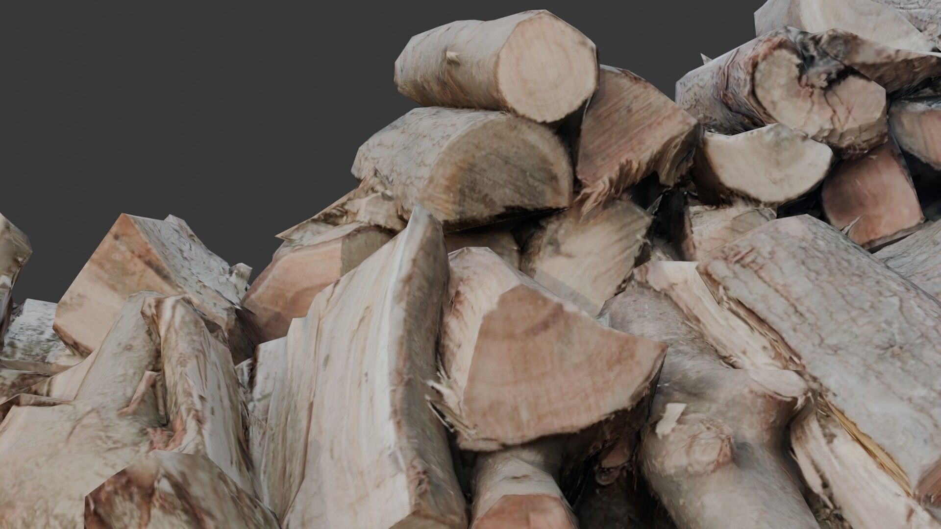 Chopped Firewood Stack 3D Scan Low-poly 3D model_3