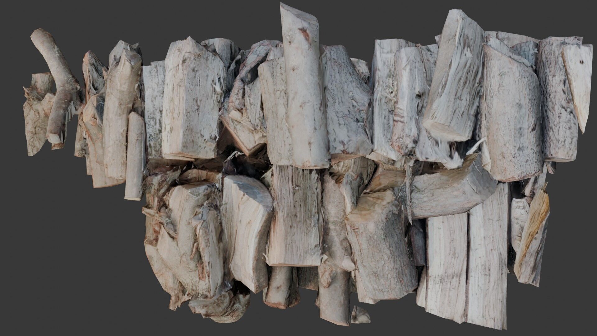 Chopped Firewood Stack 3D Scan Low-poly 3D model_7