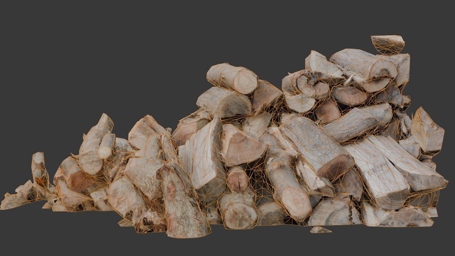Chopped Firewood Stack 3D Scan Low-poly 3D model_2