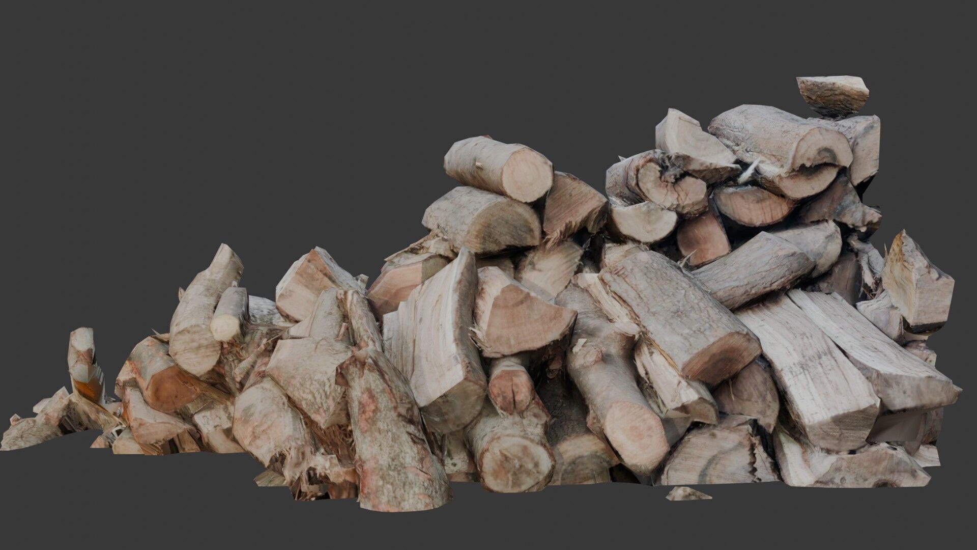 Chopped Firewood Stack 3D Scan Low-poly 3D model_1
