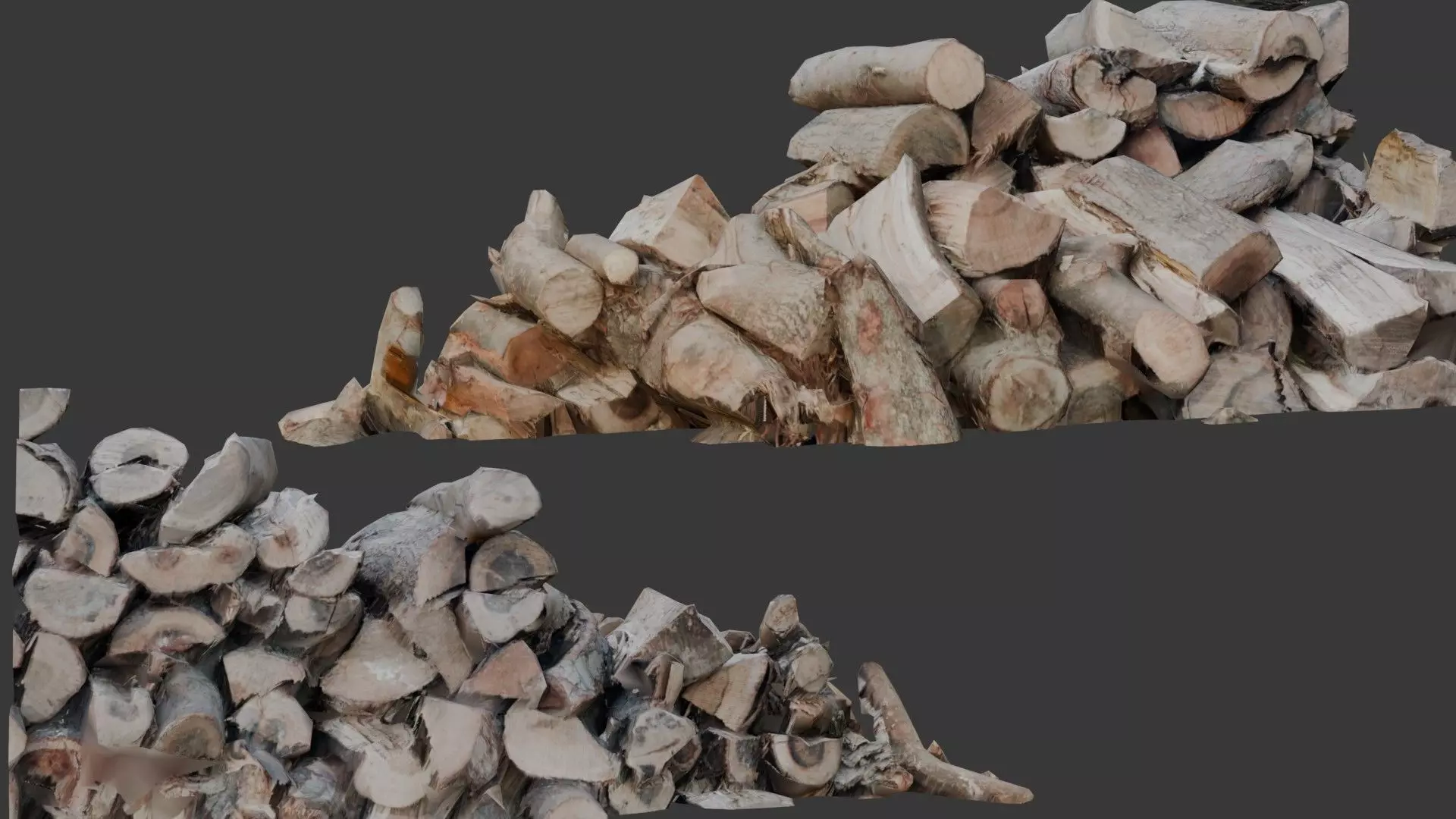Chopped Firewood Stack 3D Scan Low-poly 3D model_0