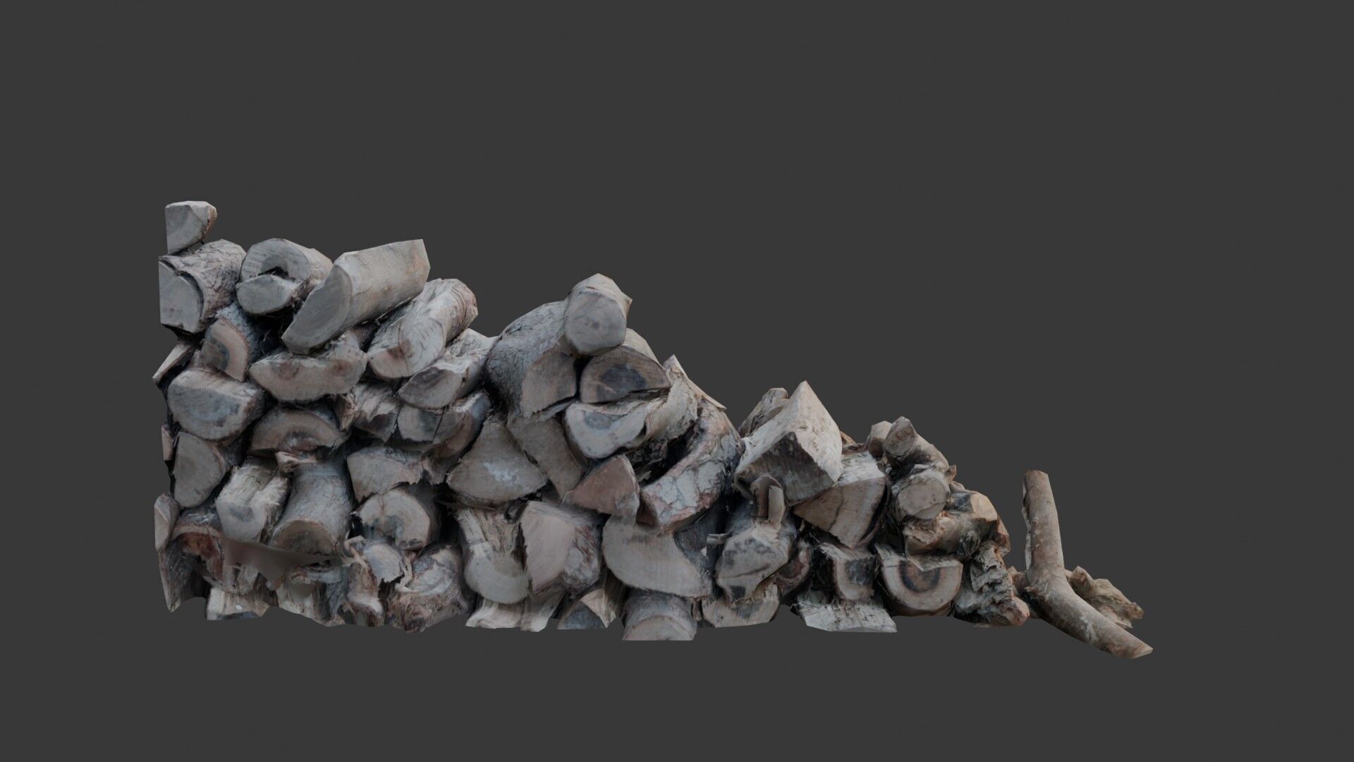 Chopped Firewood Stack 3D Scan Low-poly 3D model_6